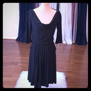 Reborn Elbow Sleeve Blouson Waist Dress W/Pockets